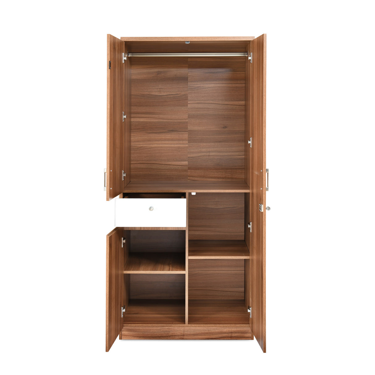 Magnus 2 Door Engineered Wood Wardrobe (Lyon Walnut)