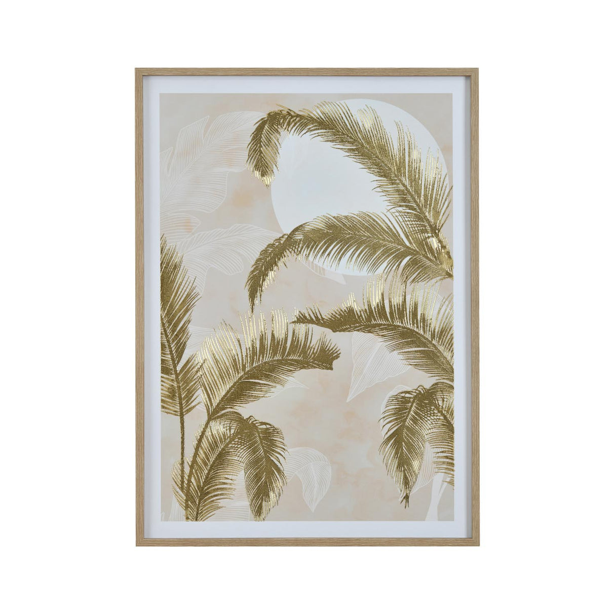 Palm Trees Canvas Wall Painting- Gold