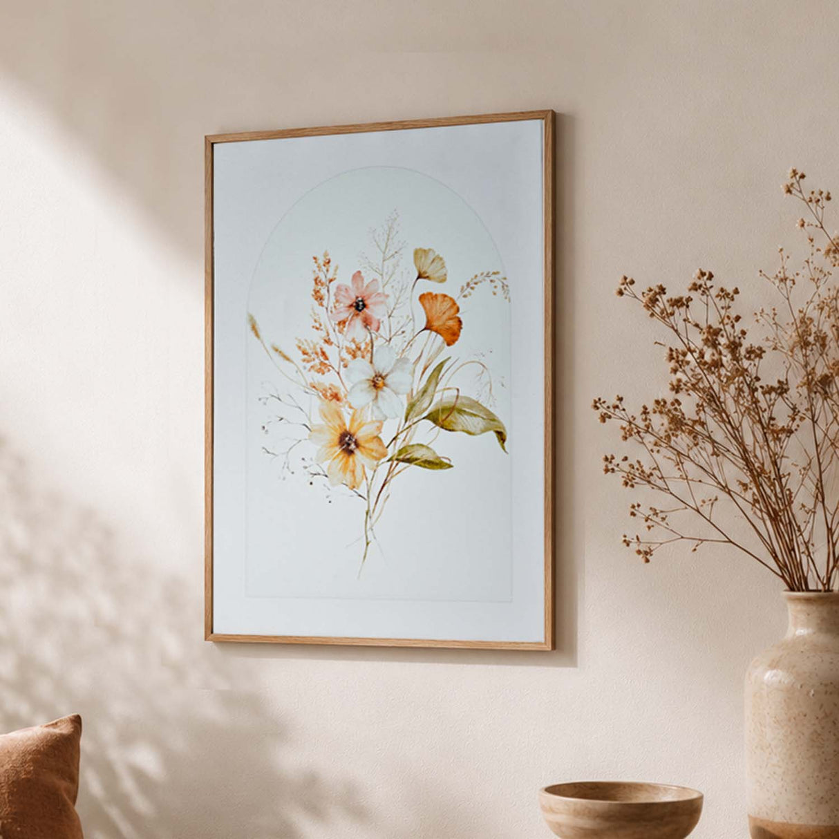 Floral Botanical Canvas Wall Painting- Multicolor