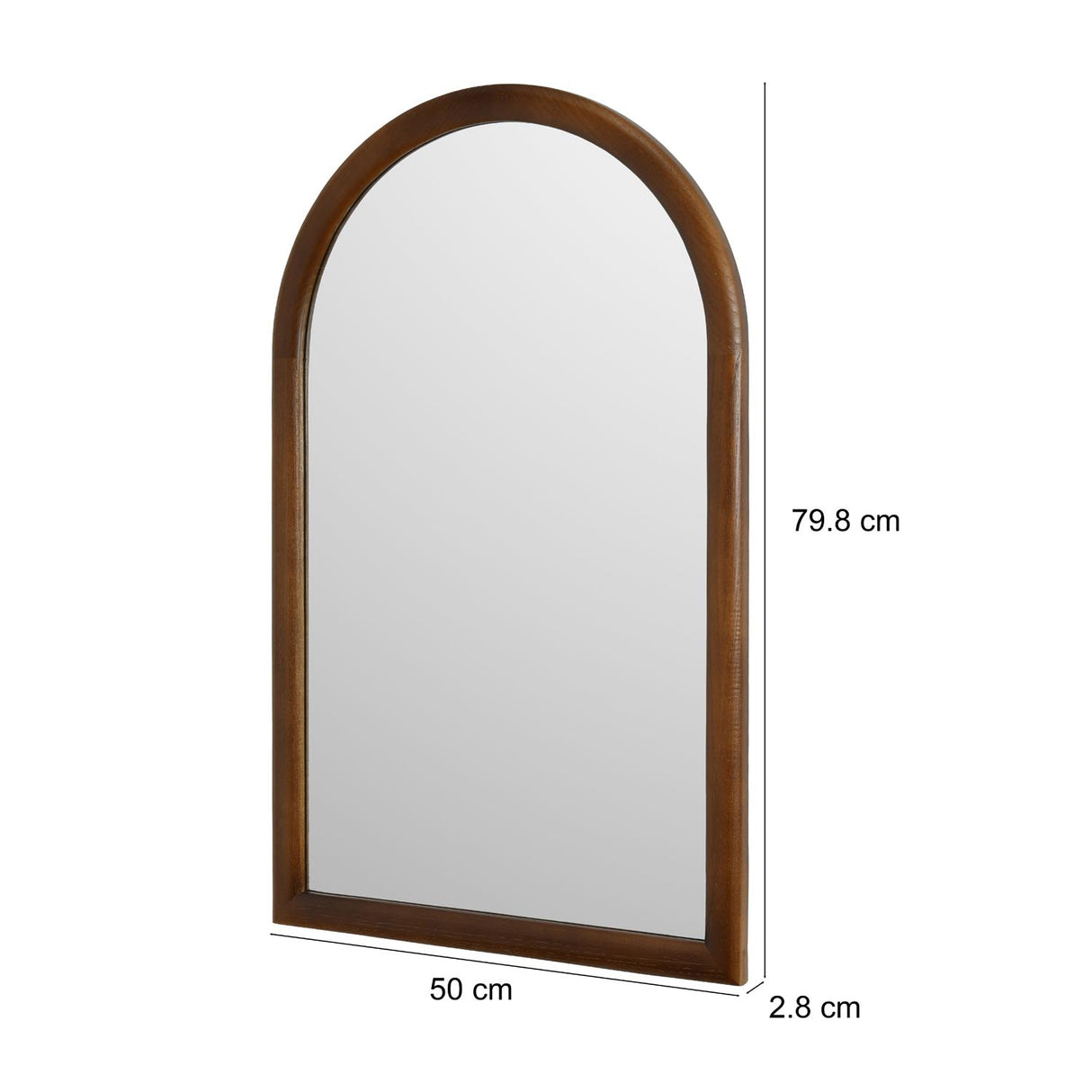 Decorative Arch Wall Mirror- Dark Walnut
