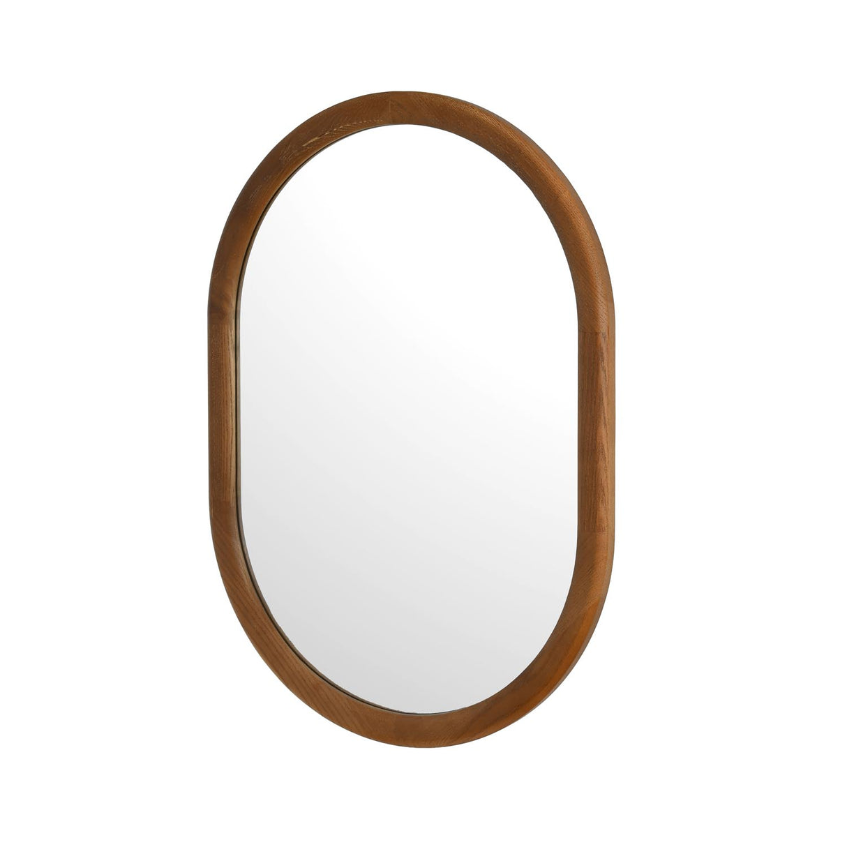 Decorative Oval Wall Mirror- Dark Walnut