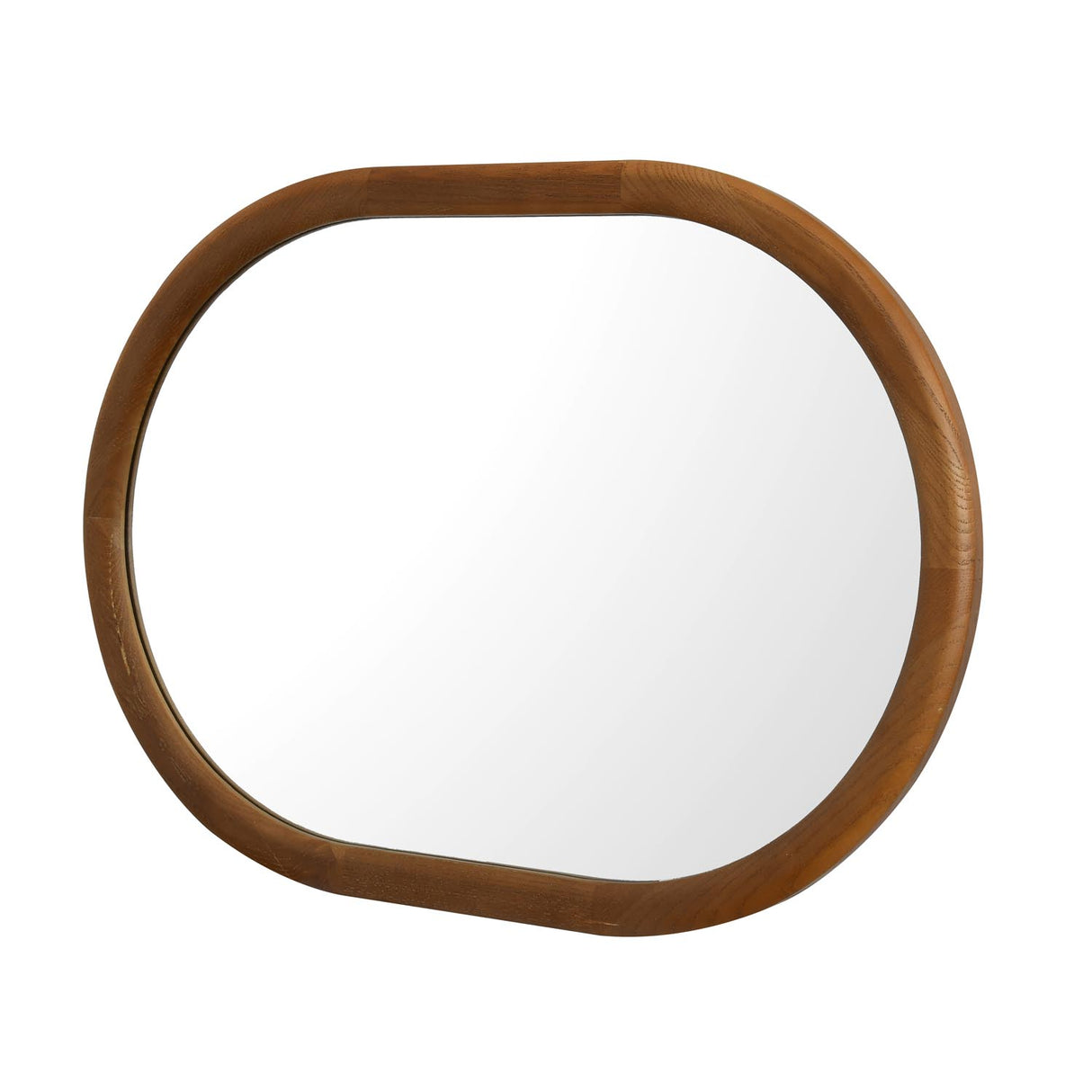 Decorative Oval Wall Mirror- Dark Walnut