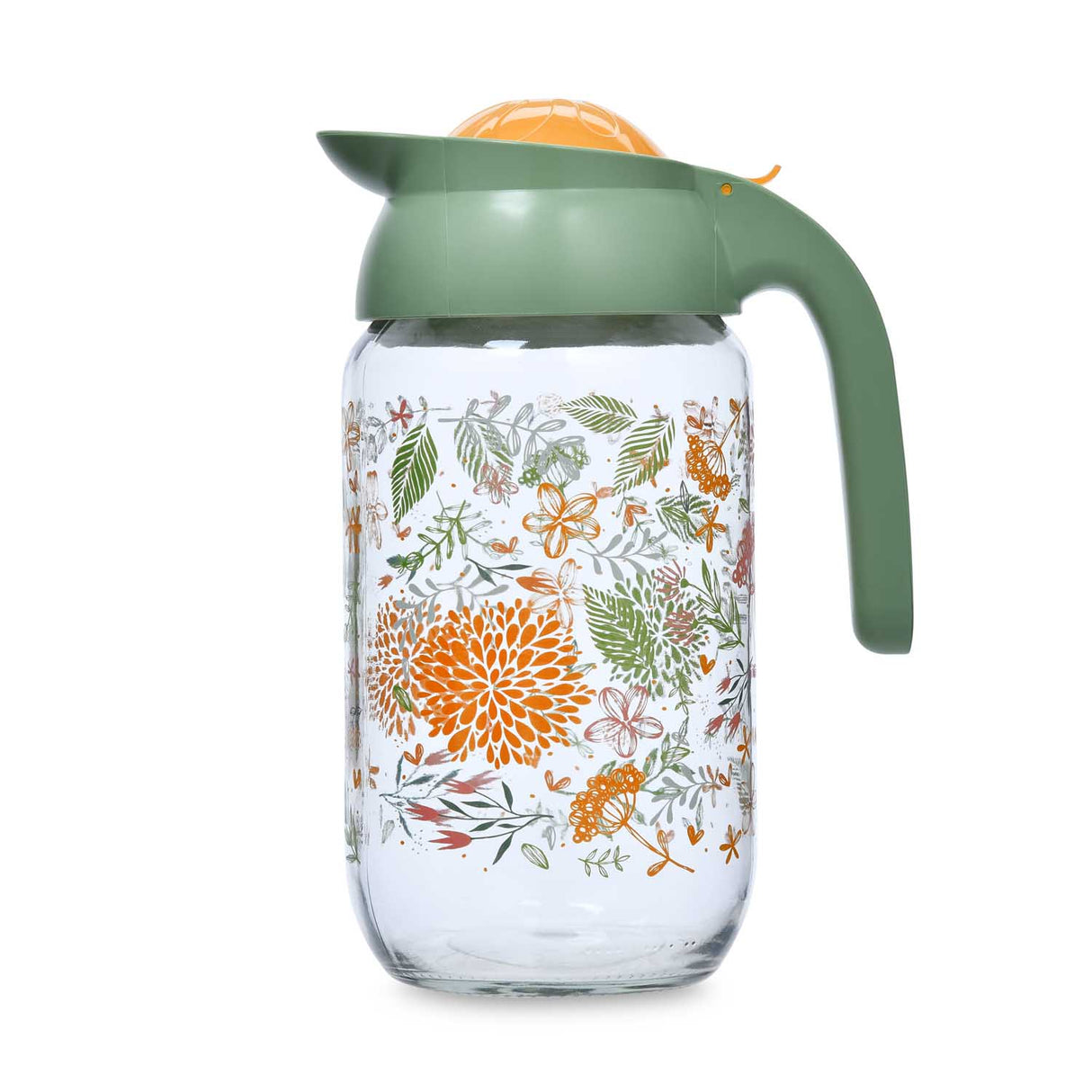 Botanical Print 1500 ml Water Jug- Green