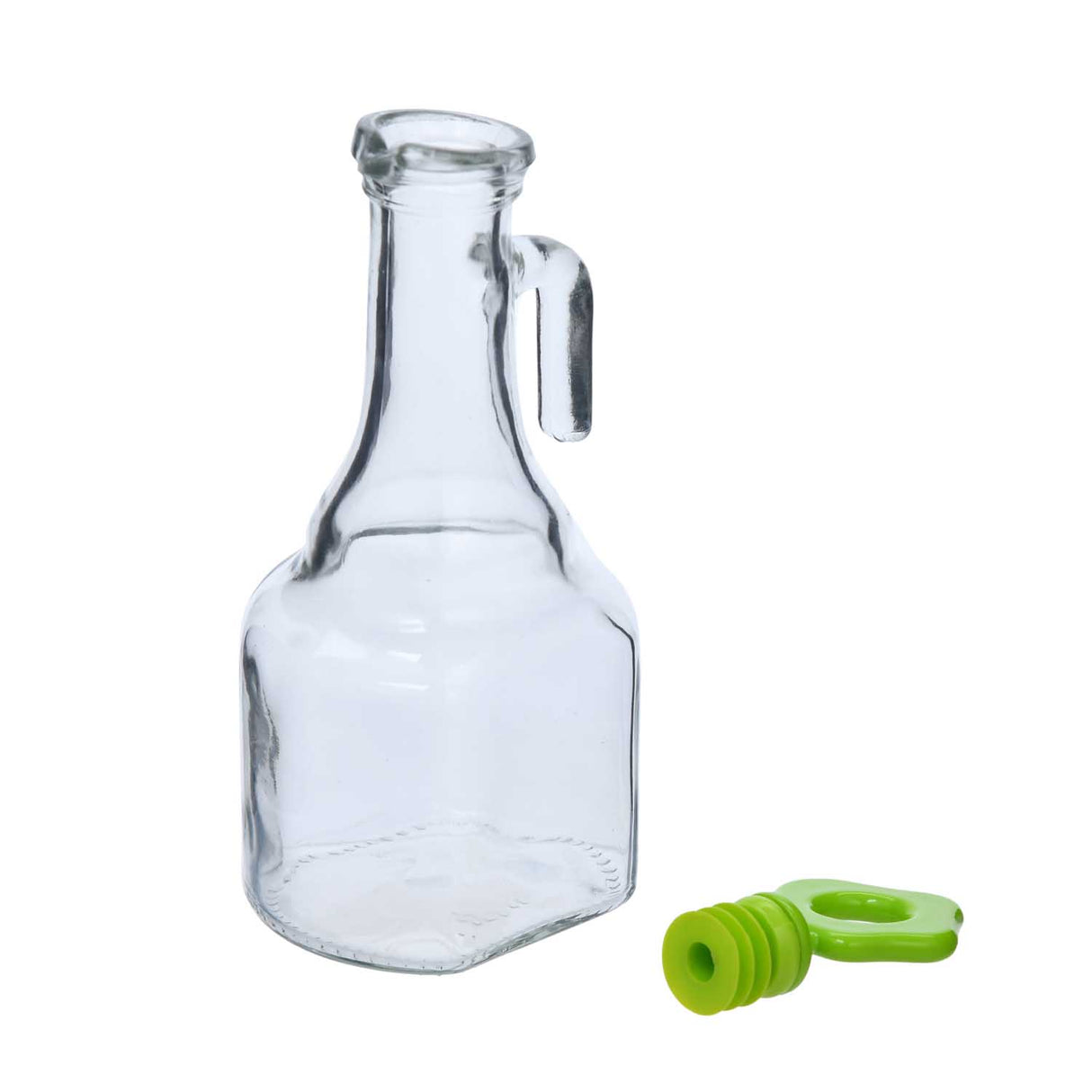 Oil & Vinegar Bottle with Handle- Green, 275 ml