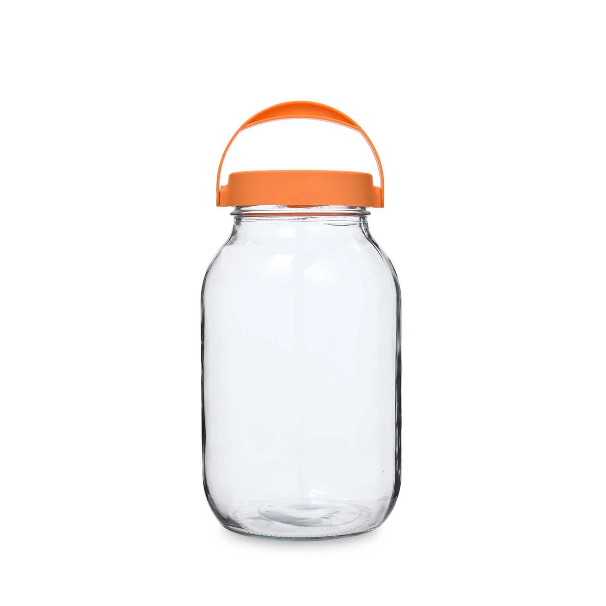 Multipurpose 3 L Storage Jar With Handle- Transparent & Orange