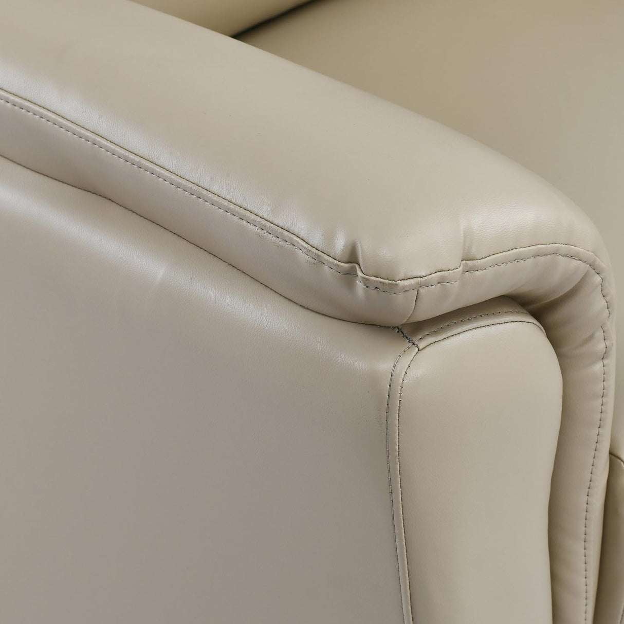Aiden 1 Seater Leatherette Sofa- Beige