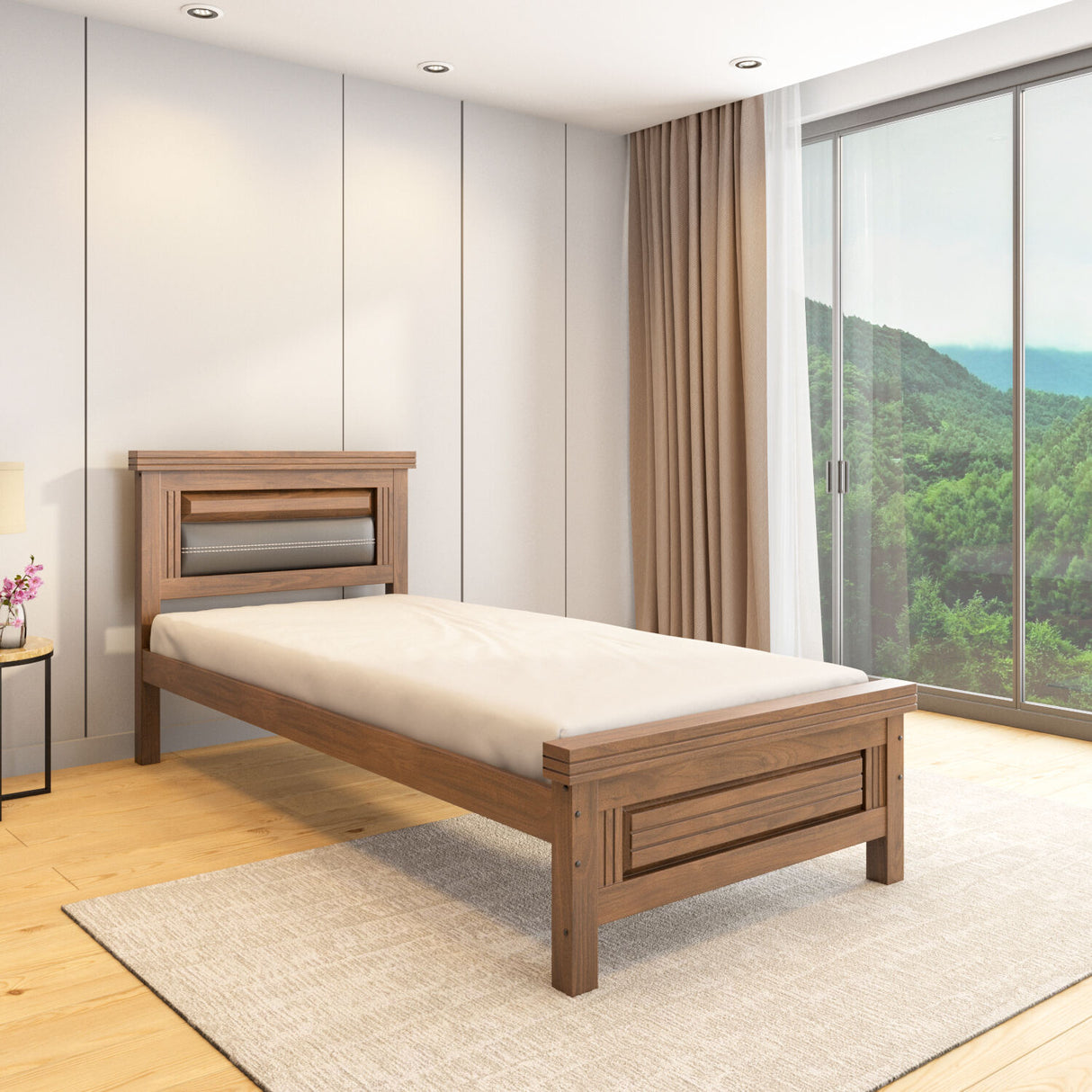 Dexter Solid Wood Single Bed without Storage-Cappucino
