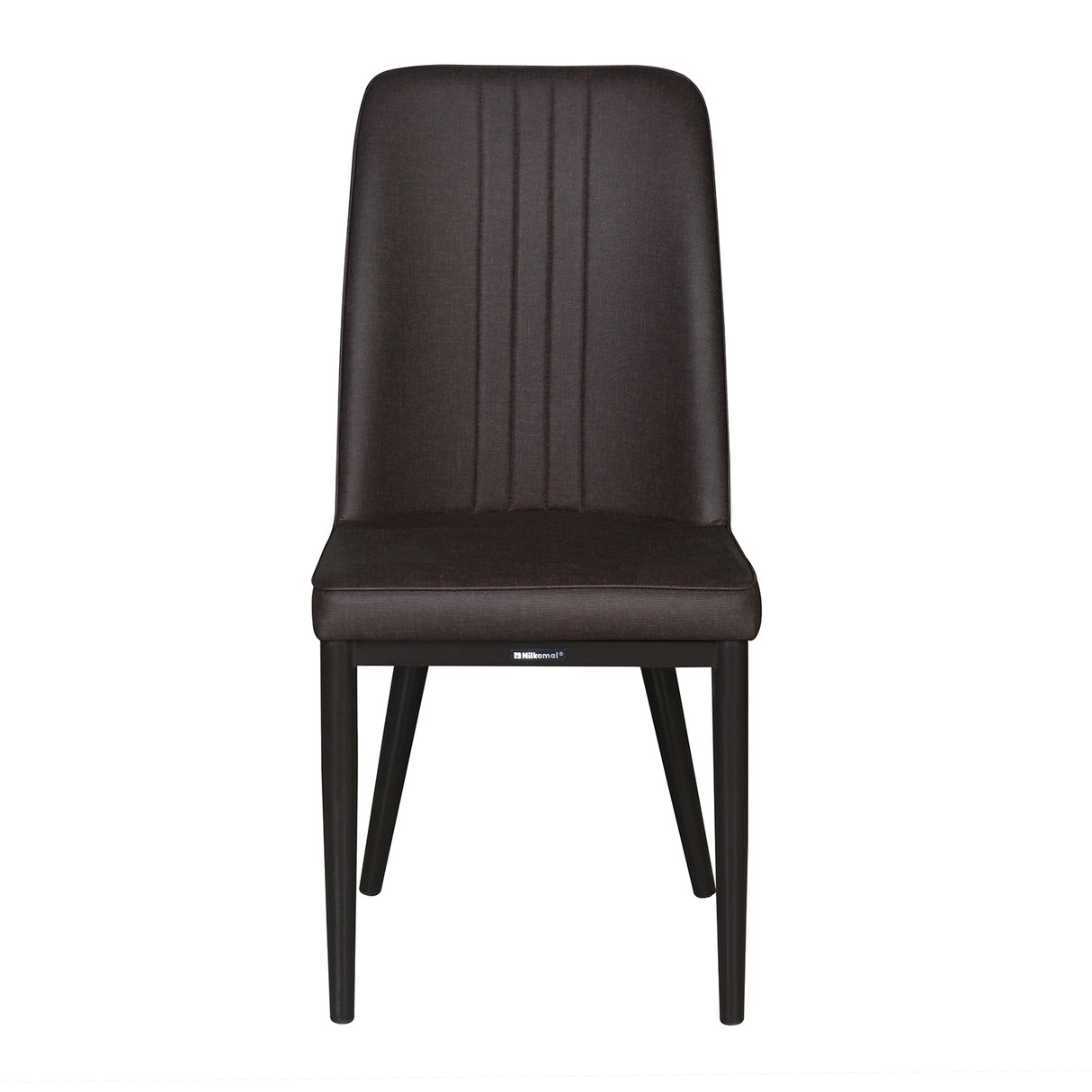 Enoc + Elena 6 Seater Dining Set (Walnut) - Chair Front View