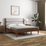Emica King Bed Without Storage (Antique Cherry & Grey)