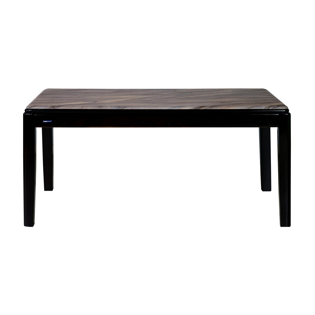 Enoc + Elena 6 Seater Dining Set (Walnut) - Dining Table Front View