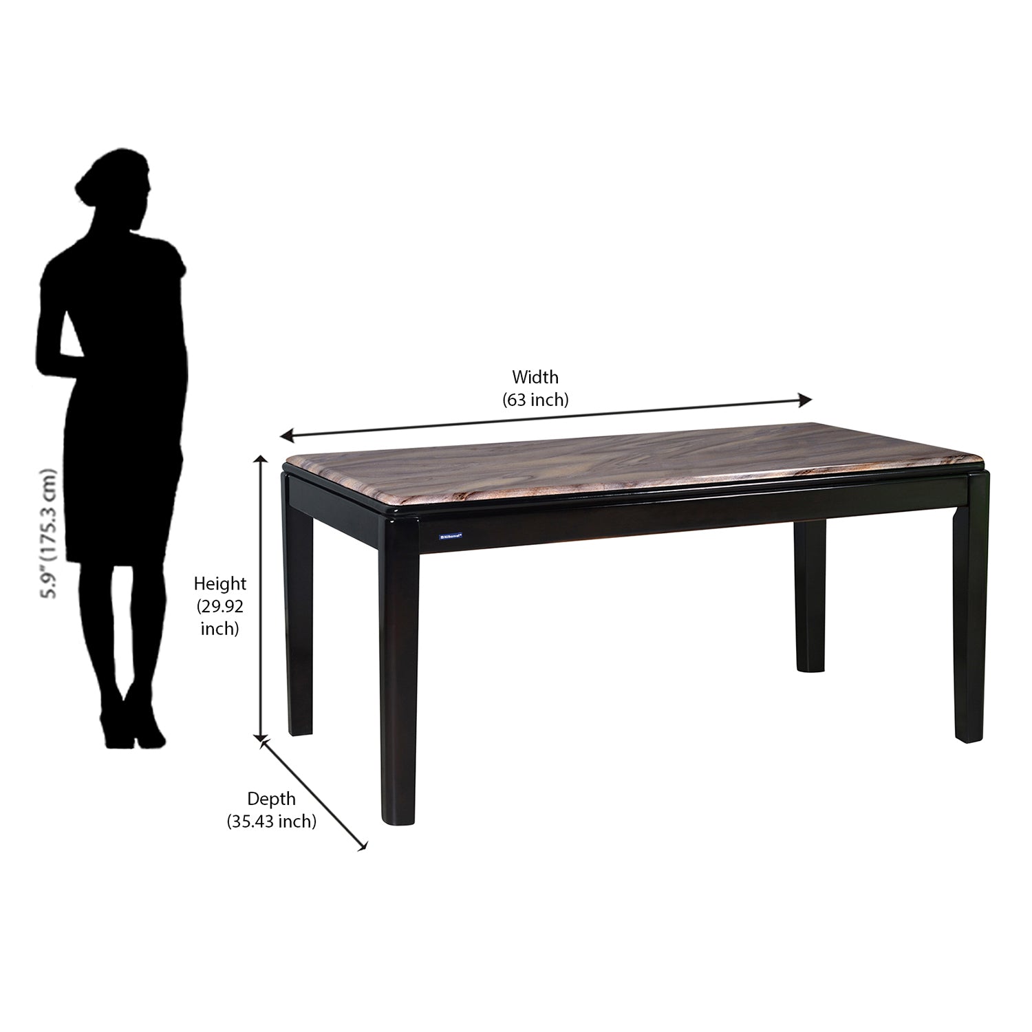 Enoc + Elena 6 Seater Dining Set (Walnut)