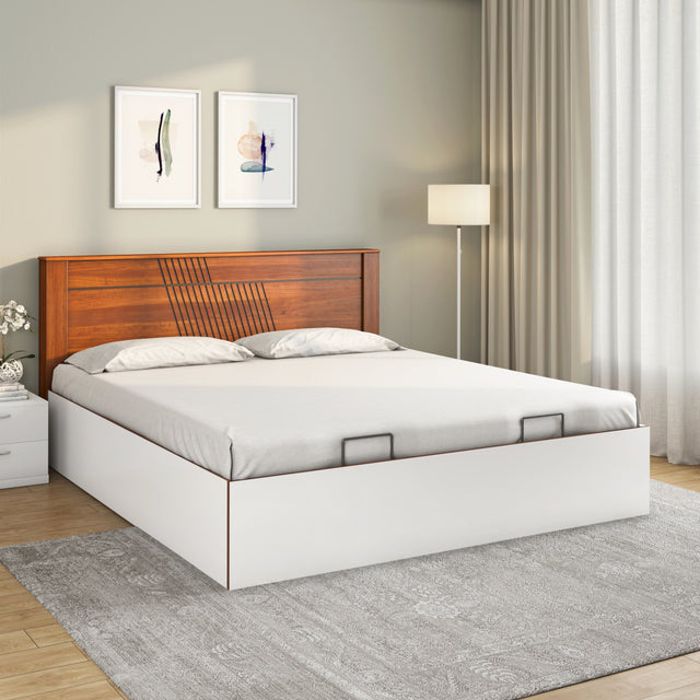 Nilkamal Electra Prime Bed with Semi Hydraulic Storage (White) - 02