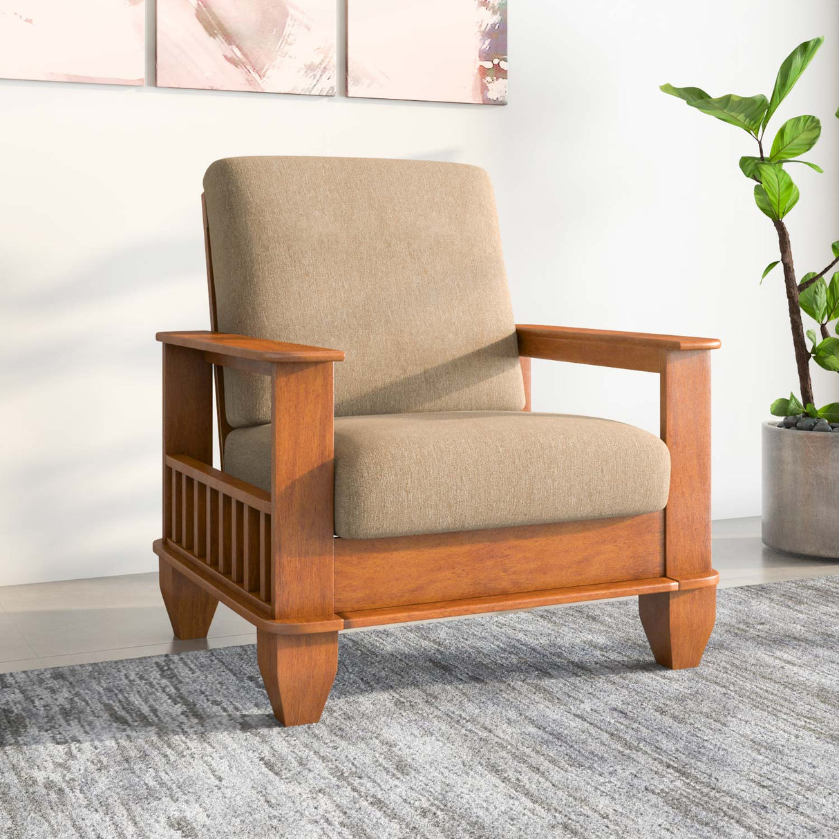 Elena Nios 1 Seater Fabric Sofa- New Wenge