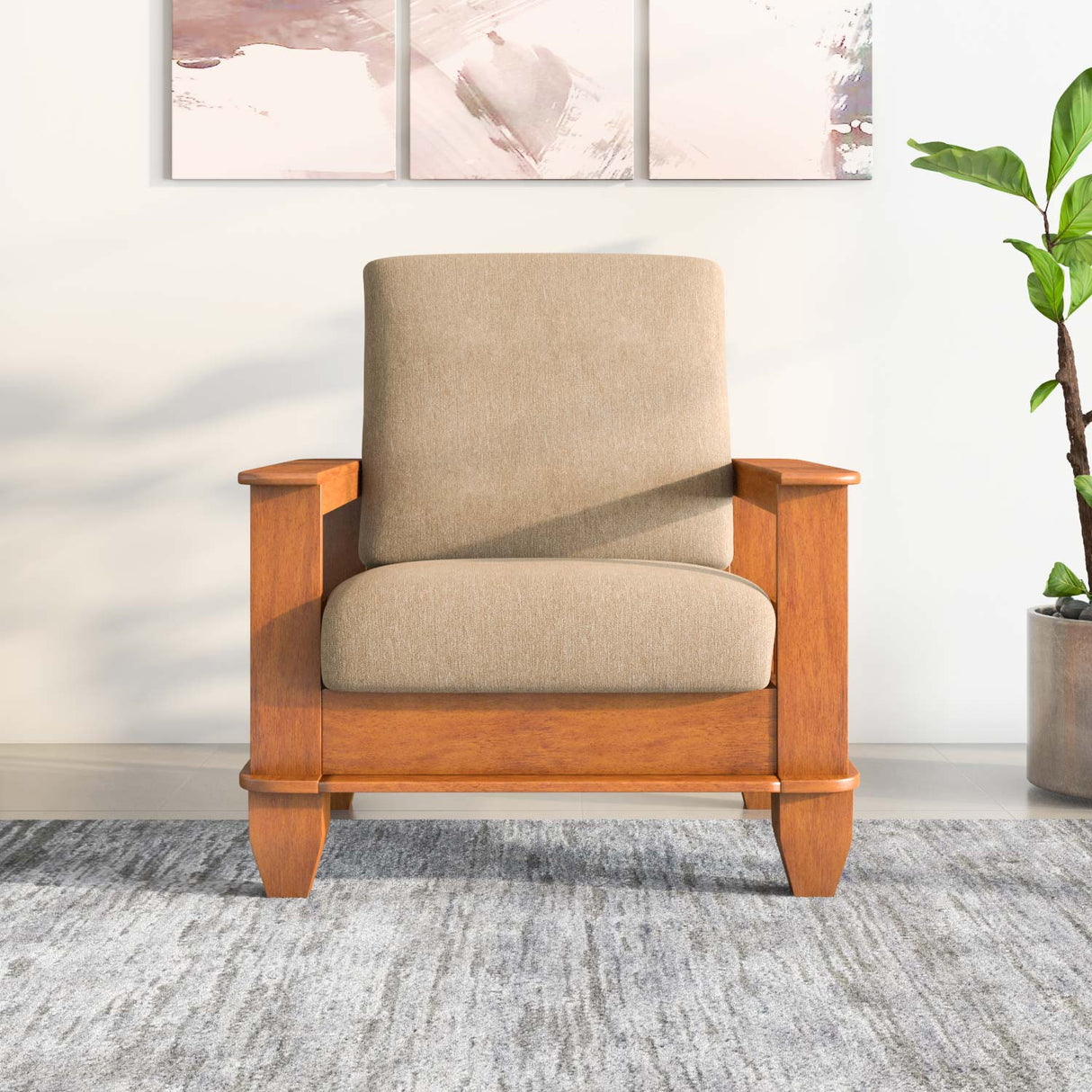 Elena Nios 1 Seater Fabric Sofa- New Wenge