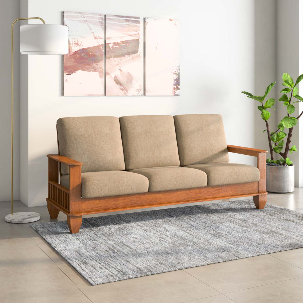 Elena Nios 3 Seater Fabric Sofa- New Wenge