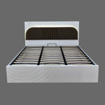 Cassini King Bed with Hydraulic Storage and Backlight Headboard (White)