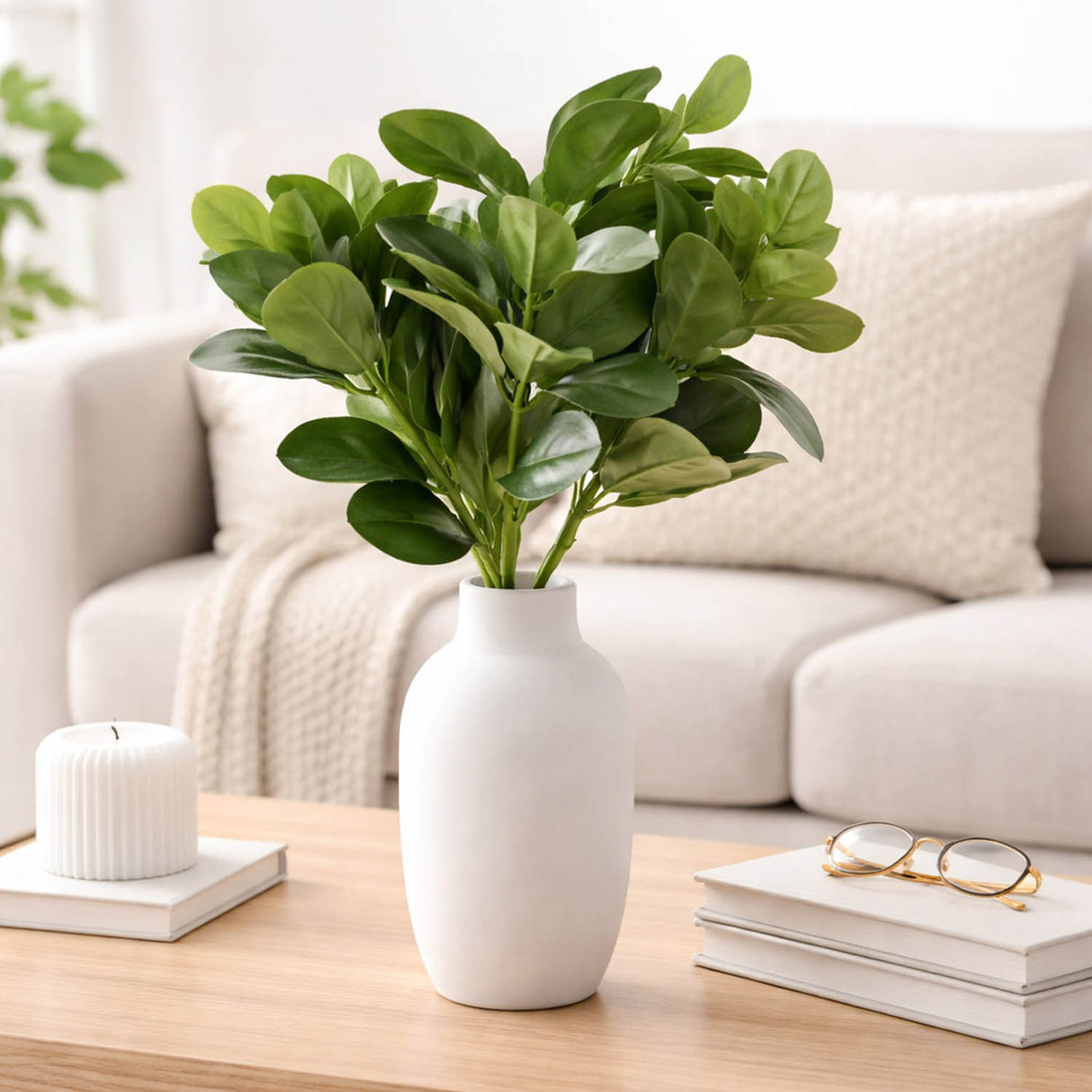 Artificial Leafy Filler Stick- Green