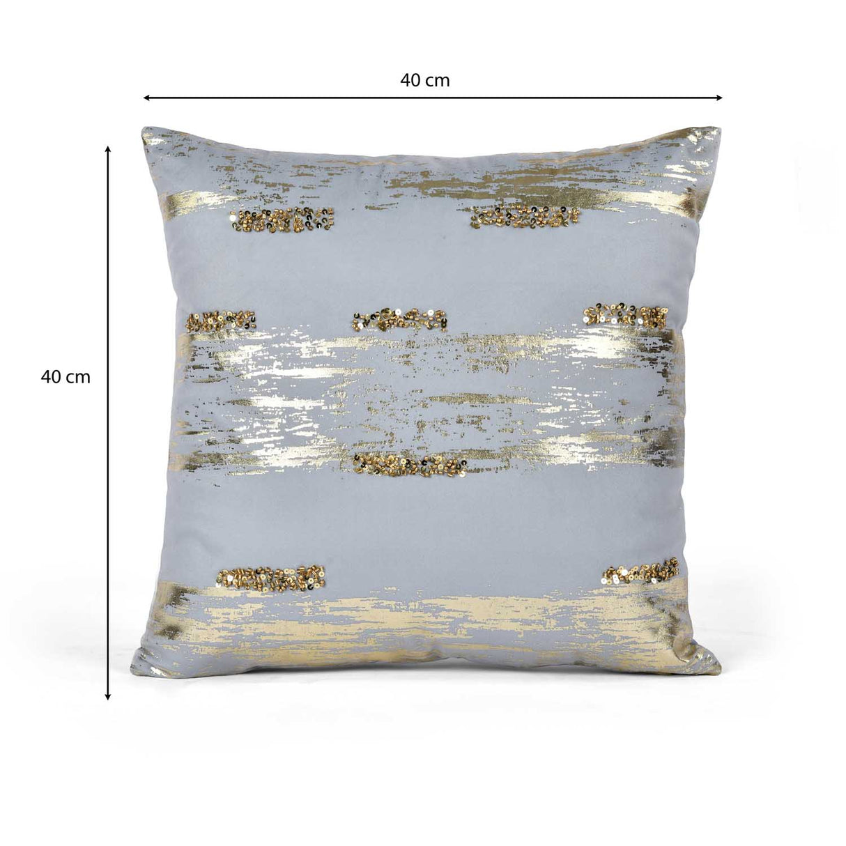 Abstract Pattern Polyester Cushion Cover- Gold and Grey