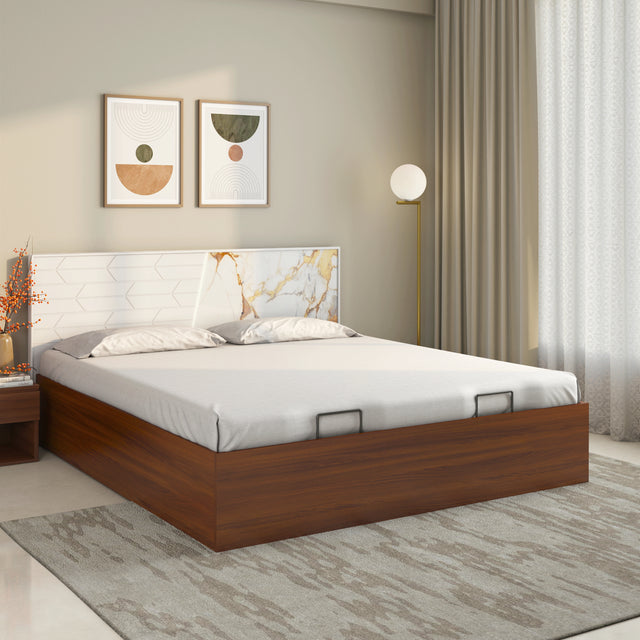 Nilkamal Galaxy Prime Bed with Semi Hydraulic Storage (Walnut) - 02