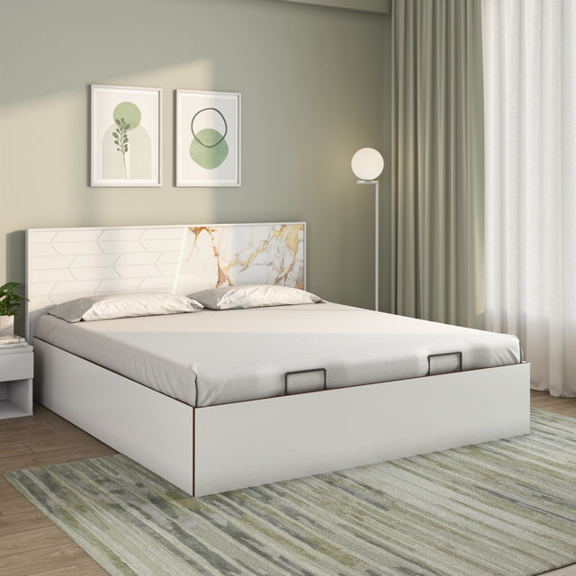 Nilkamal Galaxy Prime Bed with Semi Hydraulic Storage (White) - 02