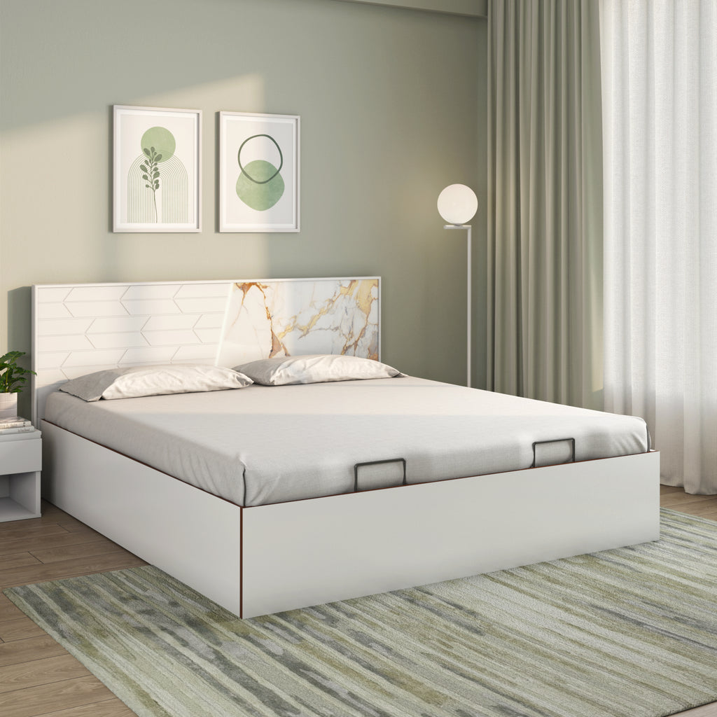 Galaxy Prime Bed with Semi Hydraulic Storage (White)