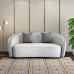 Giorgio 3 Seater Textured Fabric Sofa- Ivory