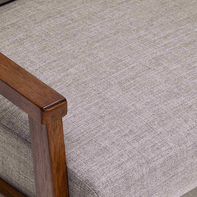 Genoa Solid Wood Arm Chair (Brown) – Cushion Close-Up View