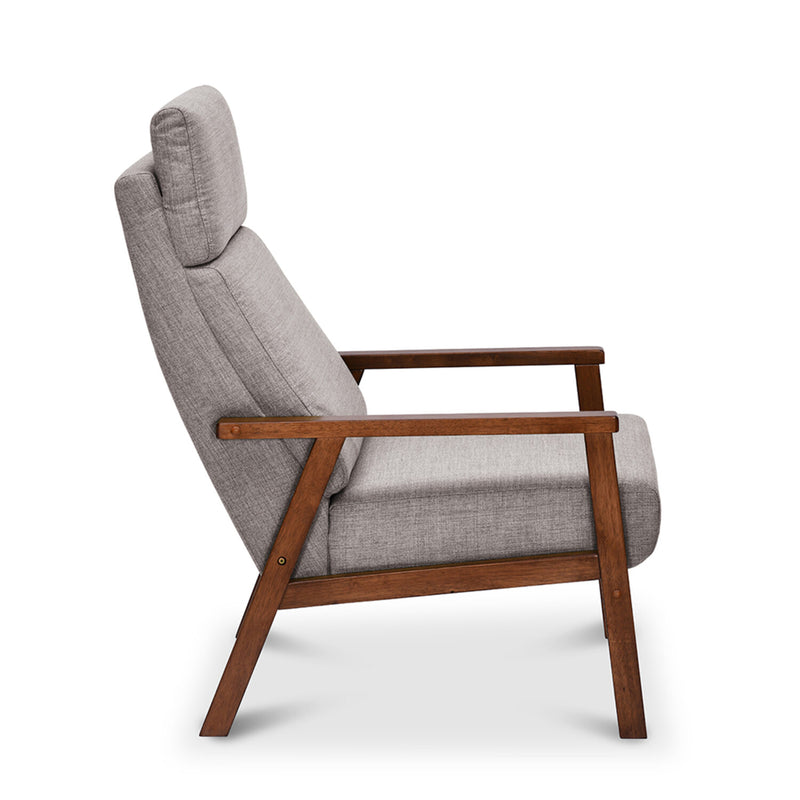 Genoa Solid Wood Arm Chair (Brown) – Side View