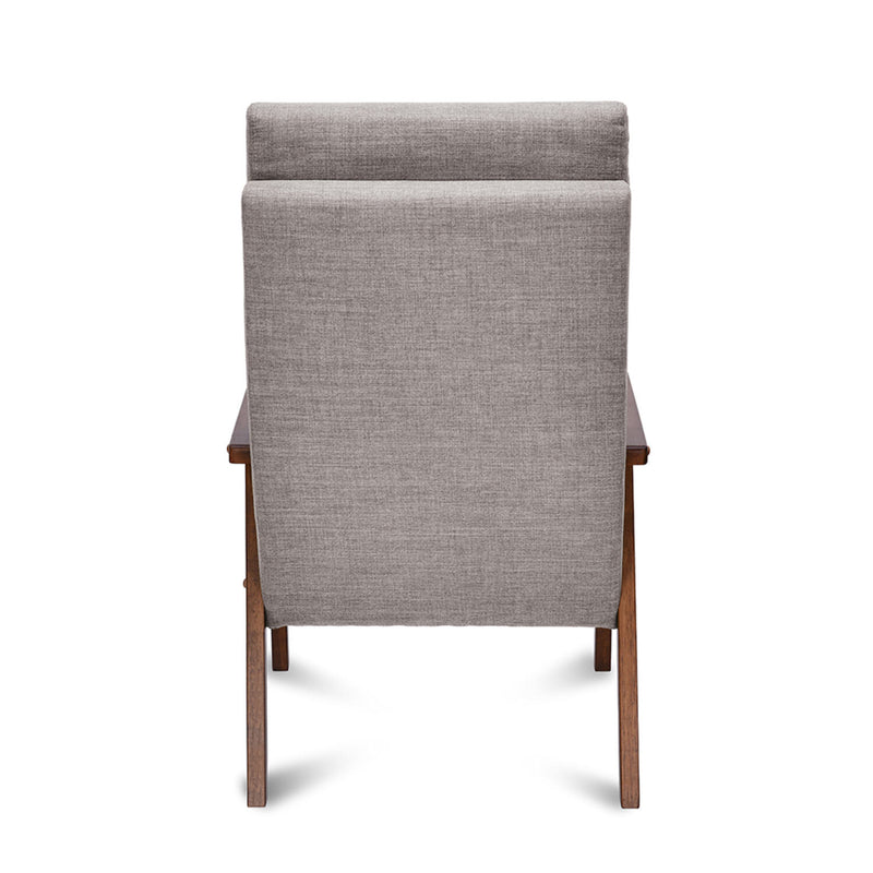 Genoa Solid Wood Arm Chair (Brown) – Back View