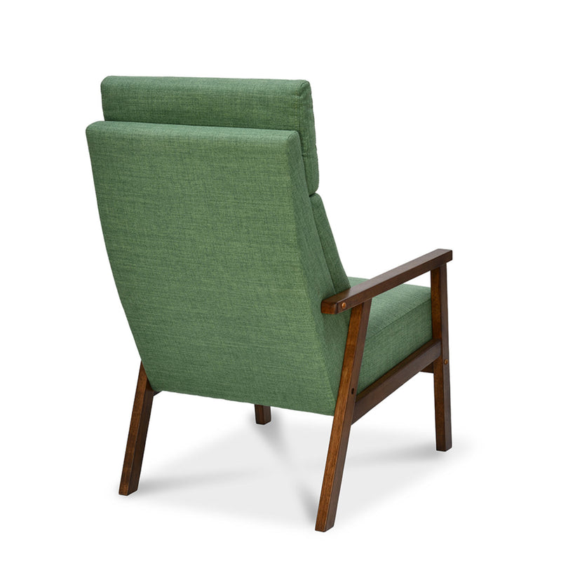 Genoa Solid Wood Arm Chair (Green) – Slide Back View