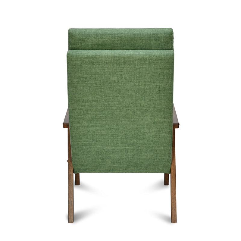Genoa Solid Wood Arm Chair (Green) – Back View