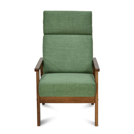 Genoa Solid Wood Arm Chair (Green) – Front view