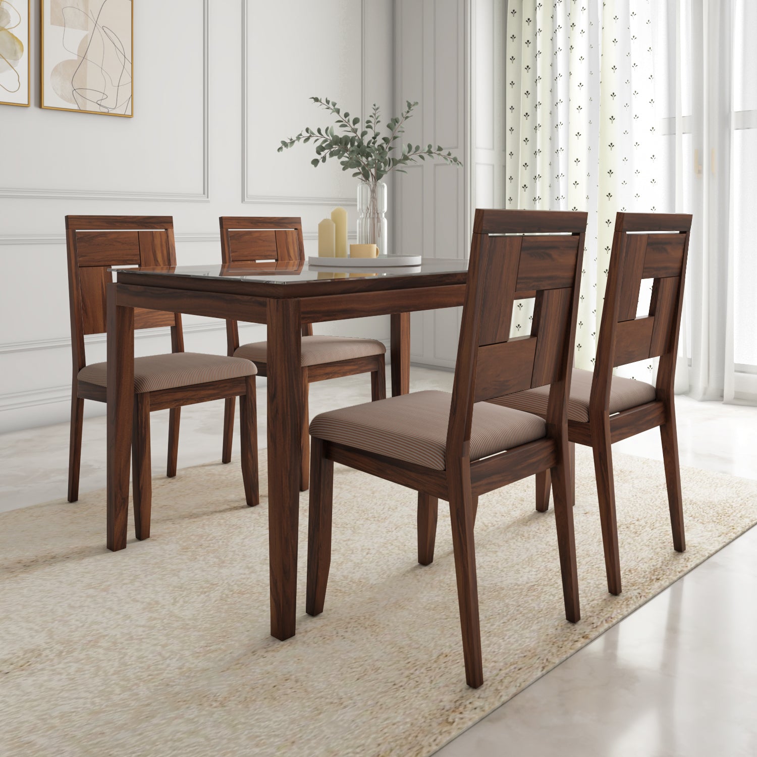 Hampshire 4 Seater Dining Set (Walnut)