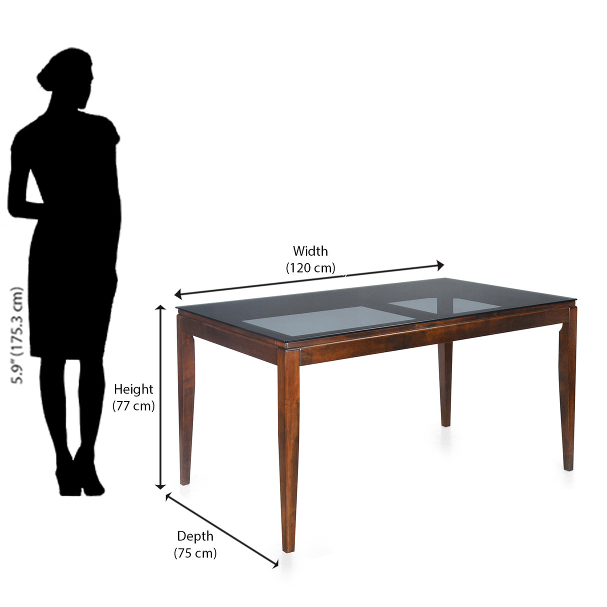Hampshire 4 Seater Dining Set (Walnut)