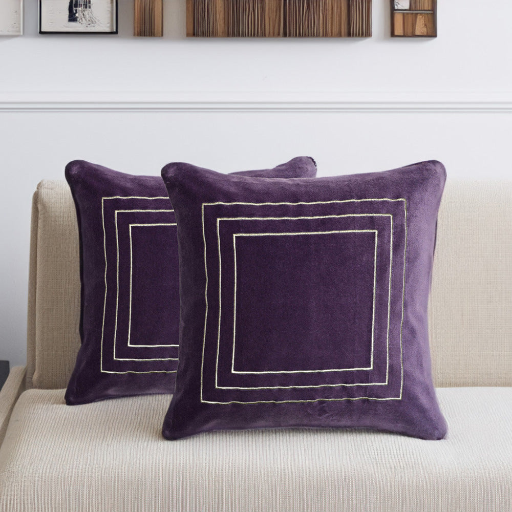 Nilkamal Solid Cotton Polyester 16 X 16 Cushion Covers Set Of 2 Lavender