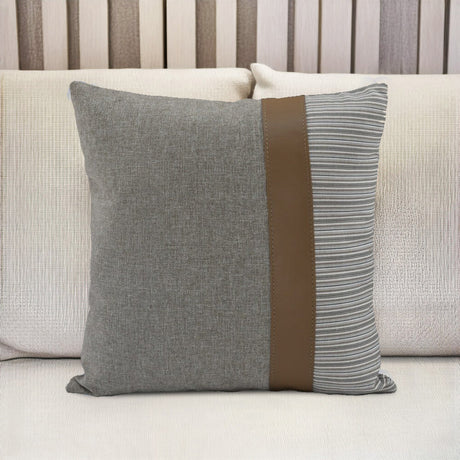 Nilkamal Abstract Fabric & Leatherette 16' x 16' Cushion Cover (Multicolor)