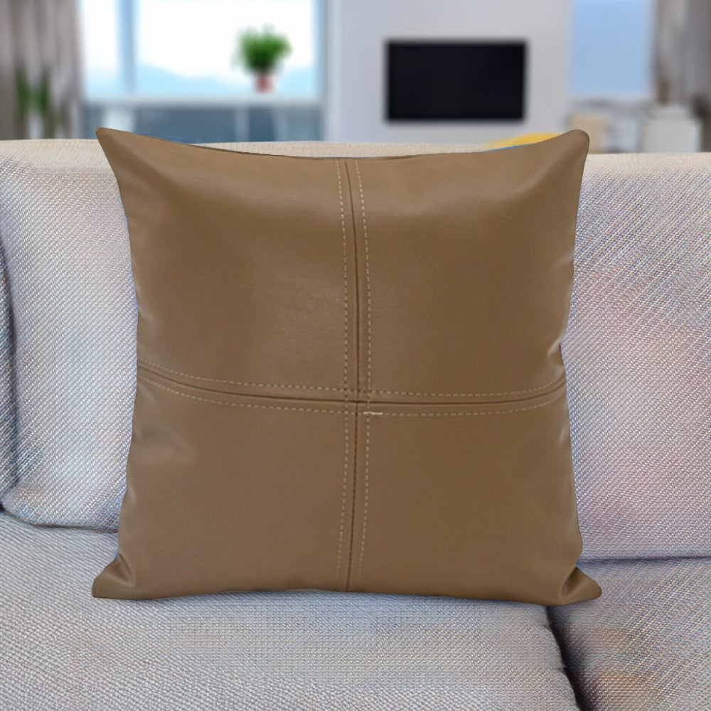 Nilkamal Solid Leatherette 16 X 16 Cushion Cover Beige