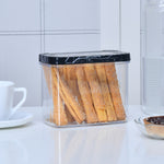 Ebony Rectangular 1200 ml Canister Storage Container- Black