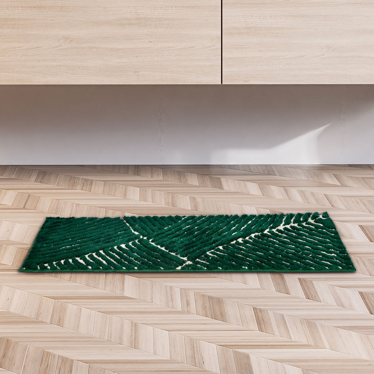 Nilkamal Abstract Polyester 45 x 130 cm Runner (Green)