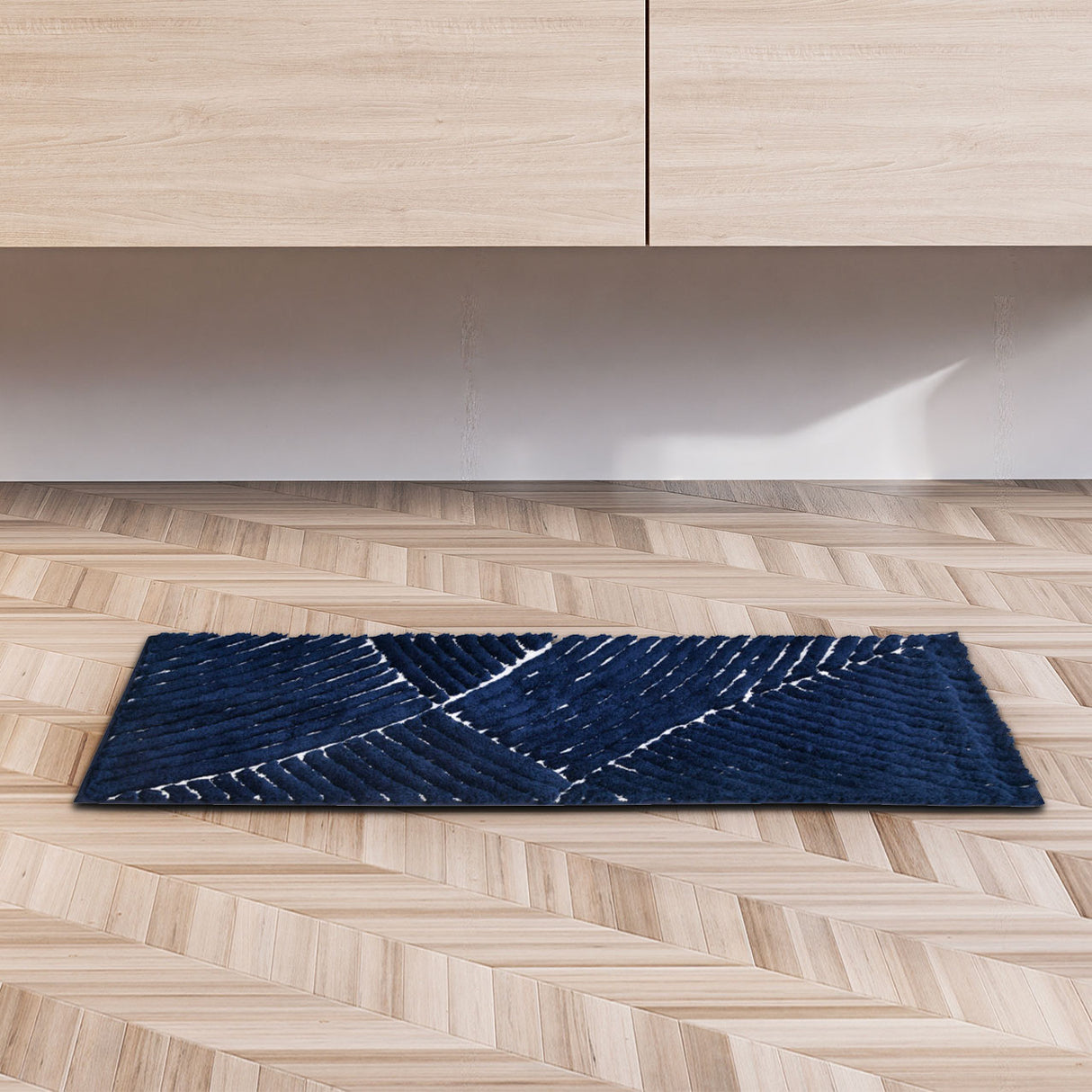 Nilkamal Abstract Polyester 45 x 130 cm Runner (Dark Navy)