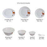 Arias by Lara Dutta Tiara Ornate Charms Dinner Set - 33 Pieces