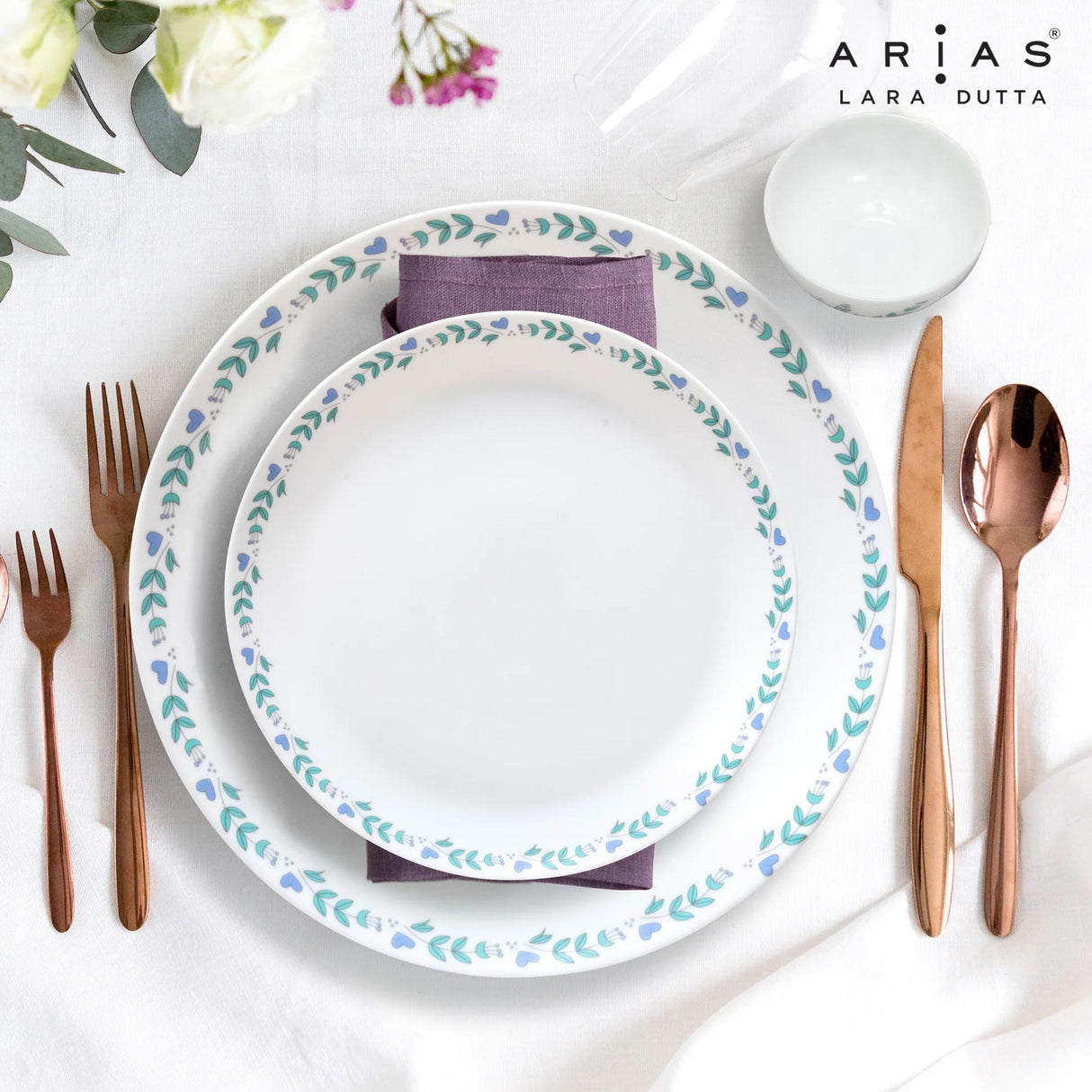 Arias by Lara Dutta Moon Morning Glory Dinner Set - 33 Pieces