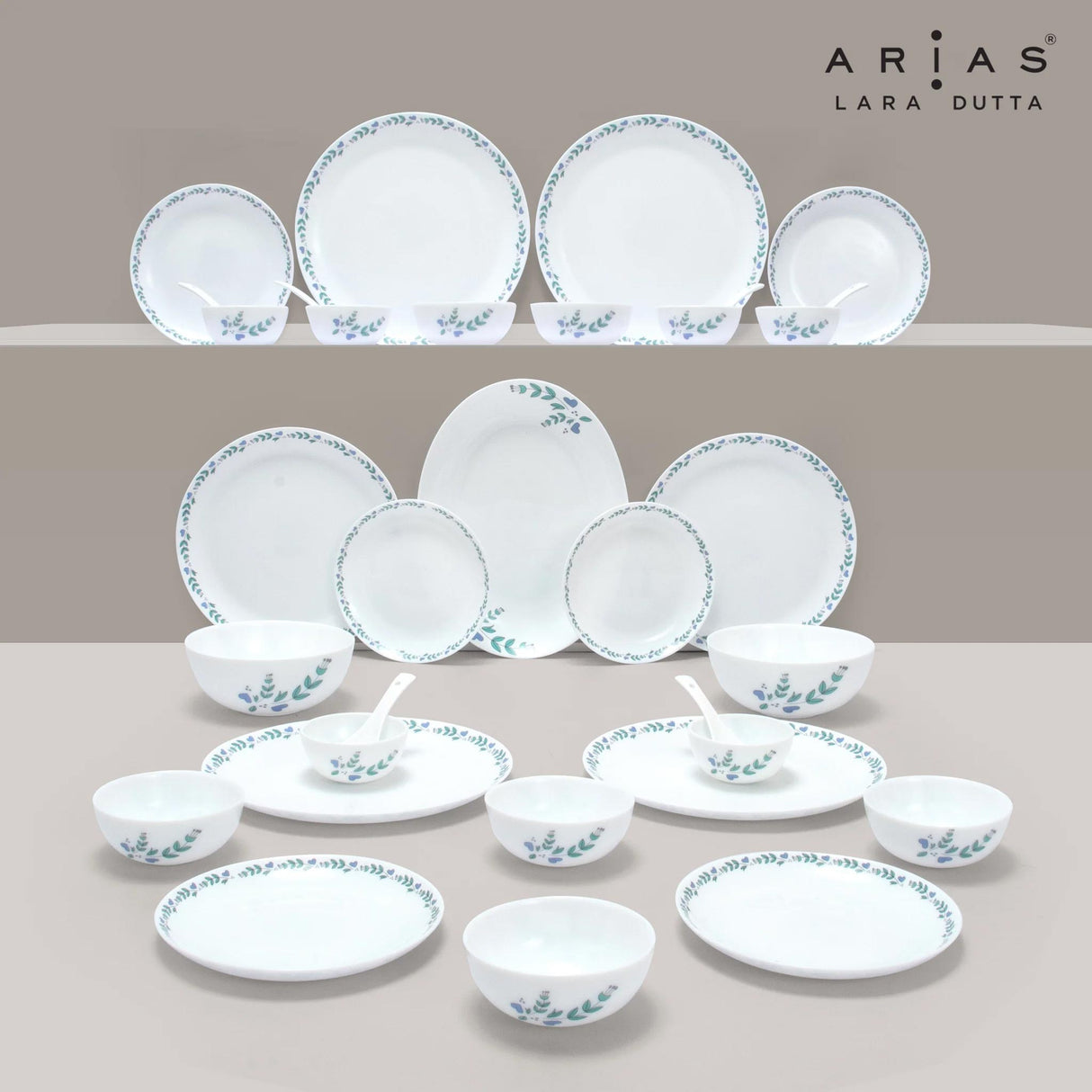 Arias by Lara Dutta Moon Morning Glory Dinner Set - 33 Pieces