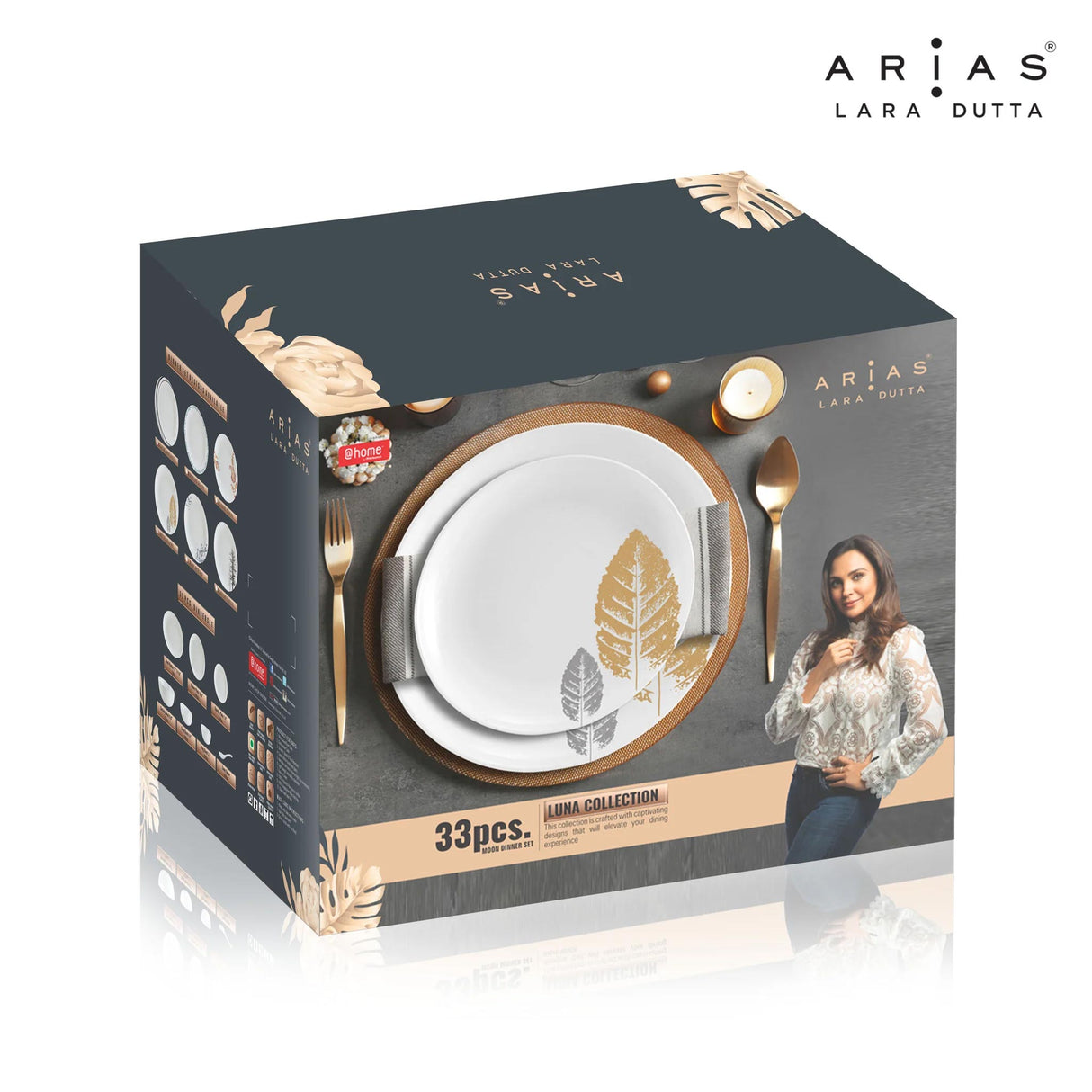 Arias by Lara Dutta Moon Morning Glory Dinner Set - 33 Pieces