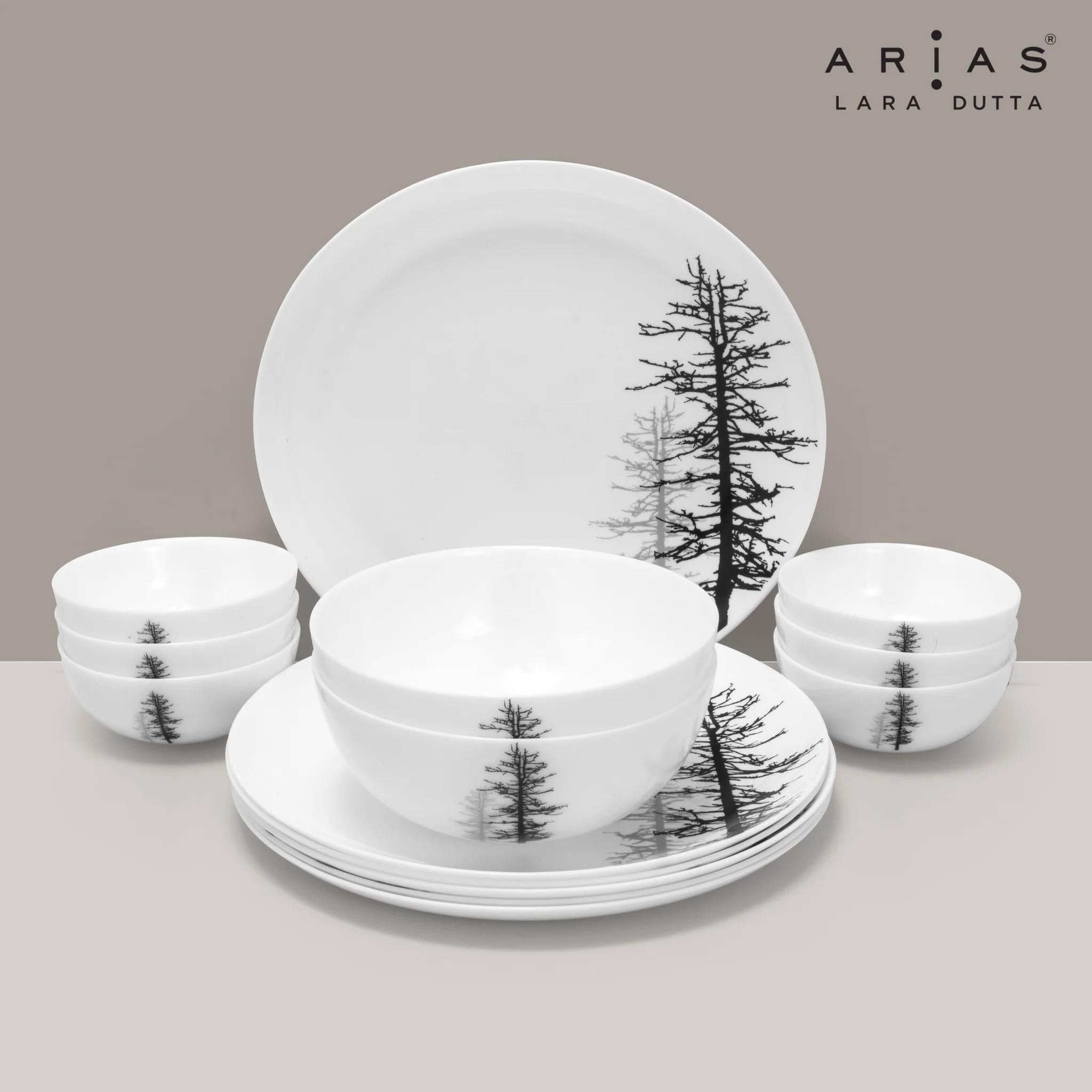 Arias by Lara Dutta Moon Winter Forest Dinner Set - 14 Pieces