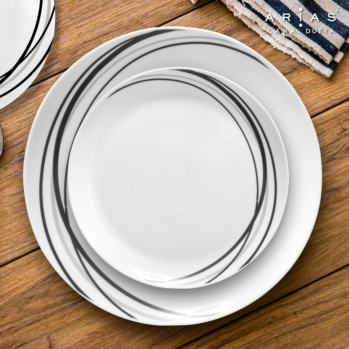 Arias by Lara Dutta Moon Black Fantasy Dinner Set - 14 Pieces