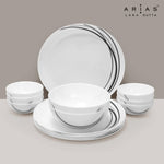 Arias by Lara Dutta Moon Black Fantasy Dinner Set - 14 Pieces