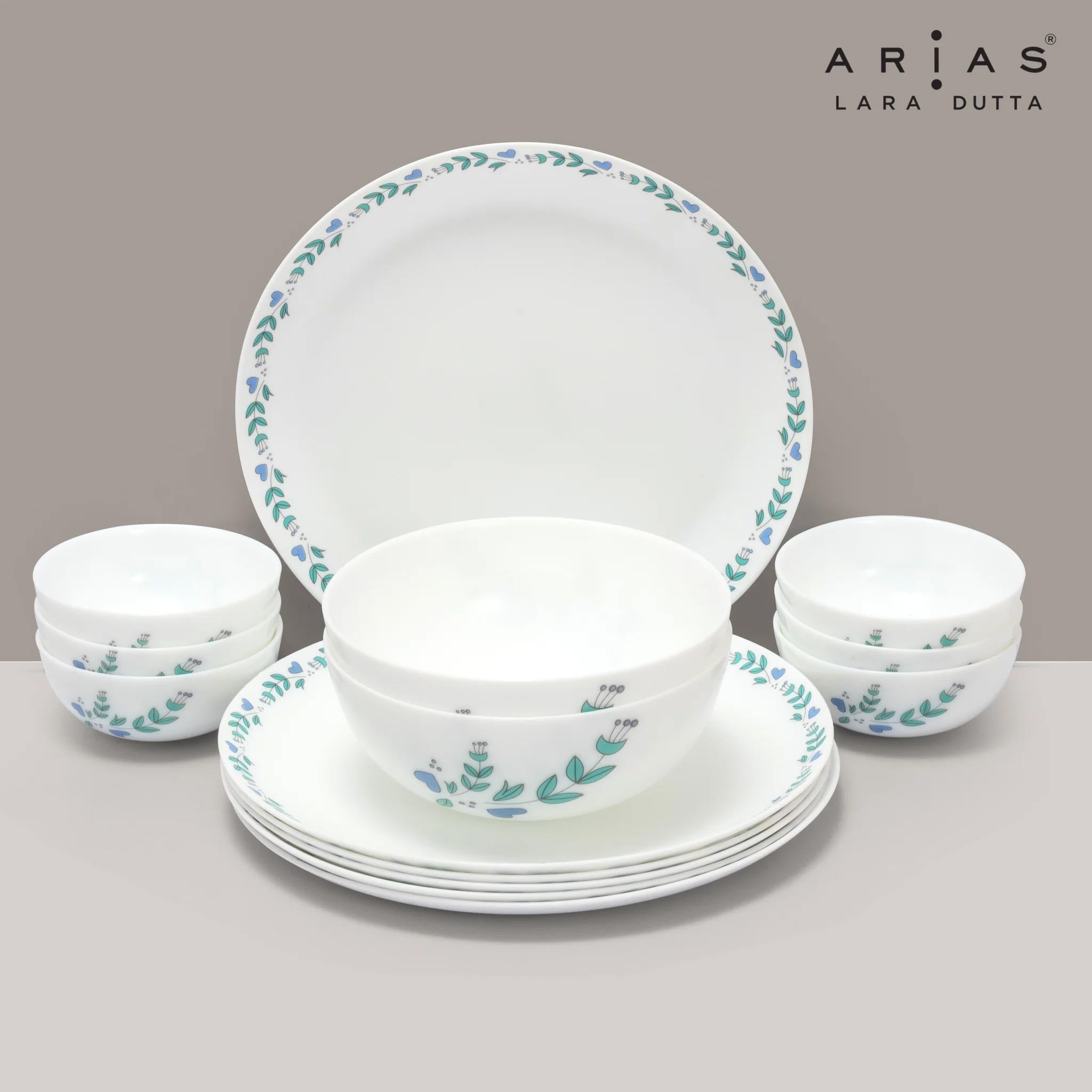 Arias by Lara Dutta Moon Morning Glory Dinner Set - 14 Pieces