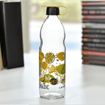 Transparent 1000 ml Glass Water Bottle (Yellow)