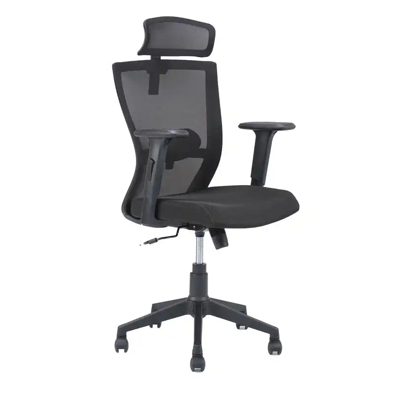Hexon High Back Mesh Office Chair with Adjustable Arm (Black)